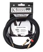 Kinsman Standard Soundcard Cable ~ 3.5mm Stereo/2 x 6.35mm Mono ~ 10ft/3m Product Image
