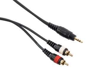 Kinsman Standard Soundcard Cable ~ 3.5mm Stereo/2 x Phono ~ 10ft/3m