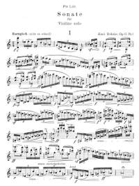 Bohnke, Emil: Sonate op. 13/1 for violin solo