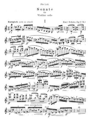 Bohnke, Emil: Sonate op. 13/1 for violin solo