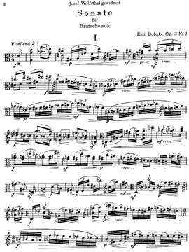 Bohnke, Emil: Sonate op. 13/2 for viola solo
