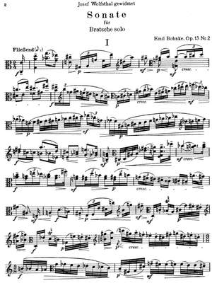Bohnke, Emil: Sonate op. 13/2 for viola solo