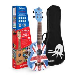 Octopus Academy graphic soprano ukulele - Union Jack Flag