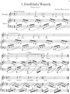 Wetz, Richard: Fünf Lieder op. 20 for voice and piano (2 Copies)