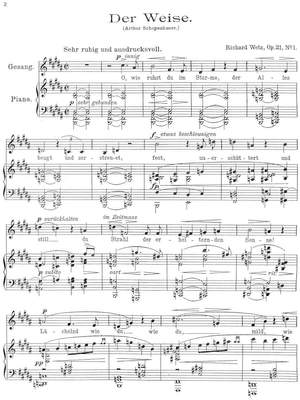 Wetz, Richard: Fünf Lieder op. 21 for voice and piano (2 Copies)