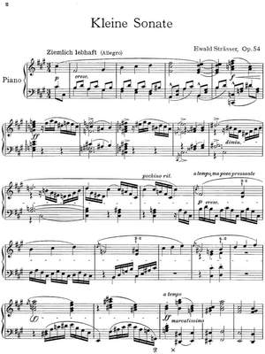 Straesser, Ewald: Kleine Sonate op. 54 for piano solo