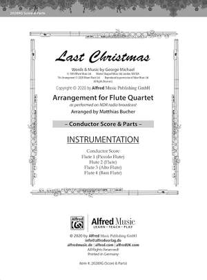 Bucher, Matthias: Last Christmas for Flute Quartet