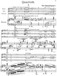 Scheinpflug, Paul: Piano Quartet in E major op. 4 for violin, viola, cello and piano