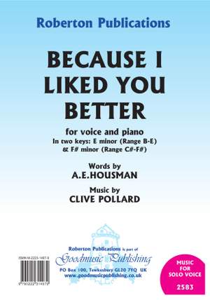 Clive Pollard: Because I liked you better