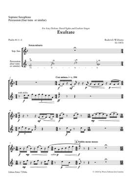Williams, Roderick: Exultate (sop. sax. & perc. part)