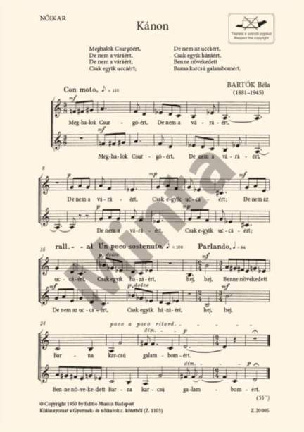 Bartok, Bela: Kanon