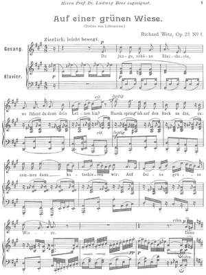 Wetz, Richard: Fünf heitere Lieder op. 23 for (high) voice and piano (2 Copies)