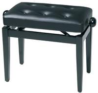GEWA Piano bench Deluxe Leather Black, Highgloss Black cover made of artificial leather
