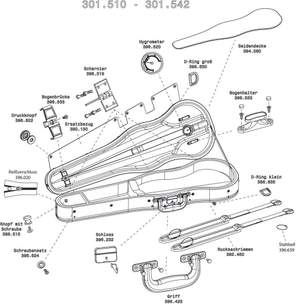 GEWA Form shaped violin case Liuteria Maestro Replacement cover, Tex black