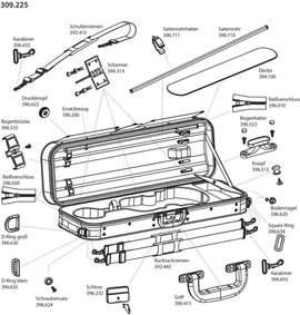 GEWA Violin case Liuteria Concerto Replacement cover, Tex black