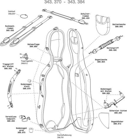 GEWA Cello case Idea Original Carbon 2.9 String pocket (colour indic.)