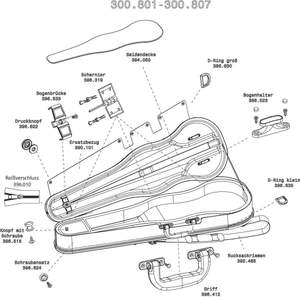 GEWA Form shaped violin case Liuteria Concerto Button with screw