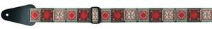 GEWA Guitar Straps F&S Folk Jacquard red-silver-black