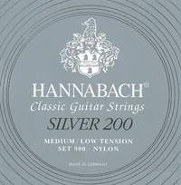 Hannabach Strings for classic guitar Series 900 Medium/Low Tension Silver 200 E6w