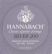 Hannabach Strings for classic guitar Series 900 Medium/High Tension Silver 200 A5w