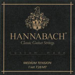 Hannabach Strings for classic guitar Series 728 Medium Tension Custom Made Set medium tension