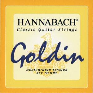 Hannabach Strings for classic guitar Series 725 Medium/High Tension Goldin E1 Super-Carbon