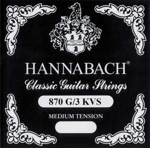 Hannabach Strings for classic guitar G/3 Nylon wound G3 Chrome medium