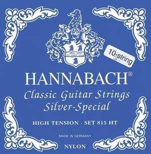 Hannabach Strings for classic guitar Serie 815 Hig Tension for 8/10 string guitar Silver special Set 8-string high