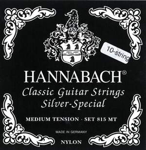 Hannabach Strings for classic guitar Serie 815 For 8/10 string guitar / medium tenion Silver special Set 8-string medium