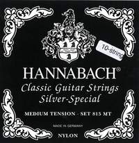 Hannabach Strings for classic guitar Serie 815 For 8/10 string guitar / medium tenion Silver special Set 10-string medium