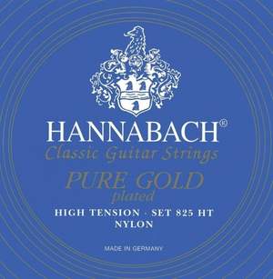 Hannabach Strings for classic guitar Serie 825 High tension specialized gold plated H/B2