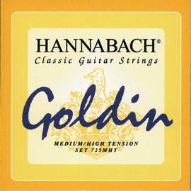 Hannabach Strings for classic guitar Series 725 Medium/High Tension Goldin E6 Goldin