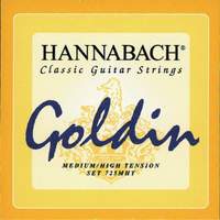 Hannabach Strings for classic guitar Series 725 Medium/High Tension Goldin Set of 3 bass