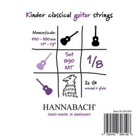 Hannabach Strings for classic guitar Serie 890 1/8 guitar for children Duel: 44-48 cm G3