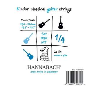Hannabach Strings for classic guitar Serie 890 1/4 guitar for children Duel: 49-52 cm E6w