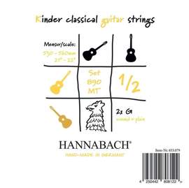 Hannabach Strings for classic guitar Serie 890 1/2 classic guitar for children Duel: 53-56 cm E1