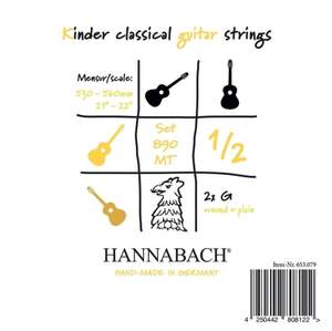 Hannabach Strings for classic guitar Serie 890 1/2 classic guitar for children Duel: 53-56 cm A5w