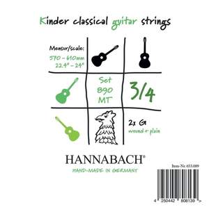 Hannabach Strings for classic guitar Serie 890 3/4 guitar for children Duel: 57-61cm G3W