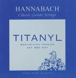 Hannabach Strings for classic guitar Serie 950 Medium/High Tension Titanyl Set of 3 Trebles