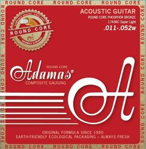 Adamas Strings for Acoustic Guitar Historic Reissue Phosphor Bronze Round Core Super Light .011-.052