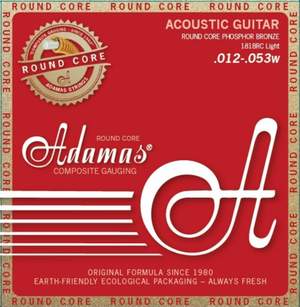 Adamas Strings for Acoustic Guitar Historic Reissue Phosphor Bronze Round Core Light .012-.053
