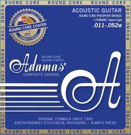 Adamas Strings for Acoustic Guitar Nuova Phosphor Bronze coated round core Super Light .011-.052