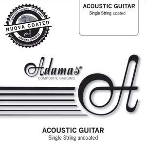 Adamas Strings for Acoustic Guitar Nuova coated single string plain - bare steel string .013"/0.33mm
