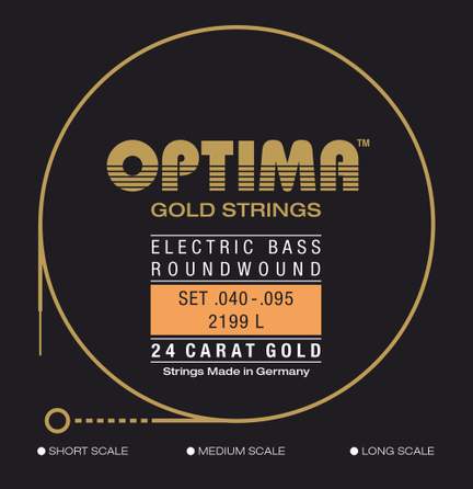 Optima E-Bass Strings Gold Strings Round Wound long scale Set 4-string light