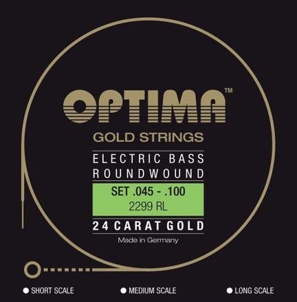Optima E-Bass Strings Gold Strings Round Wound long scale Set  4-string reg-light