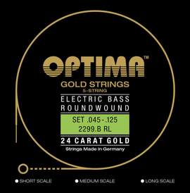 Optima E-Bass Strings Gold Strings Round Wound long scale Set 5-string reg-light