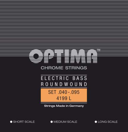 Optima E-Bass Strings Chrome Strings. Round Wound Short Scale Set 4199S
