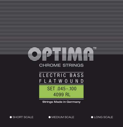 Optima E-Bass Strings Chrome Strings Flat Wound medium scale Set
