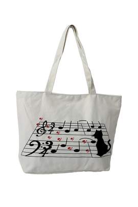GEWA Bag note with cat / white