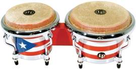 Latin Percussion Bongo Mini Tunable Puerto Rican Flag